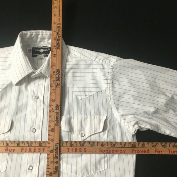 #8 Ruddock Pearl Snap Button Striped Classic Fit Shirt EL ranch wear vintage - Picture 4 of 6
